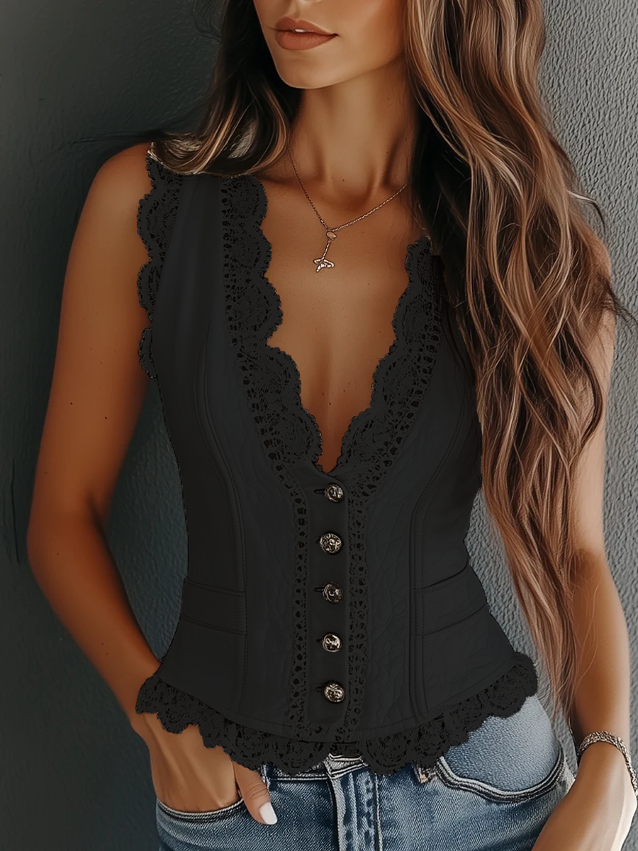 Women's Lace Corset Top | V-Neckline
