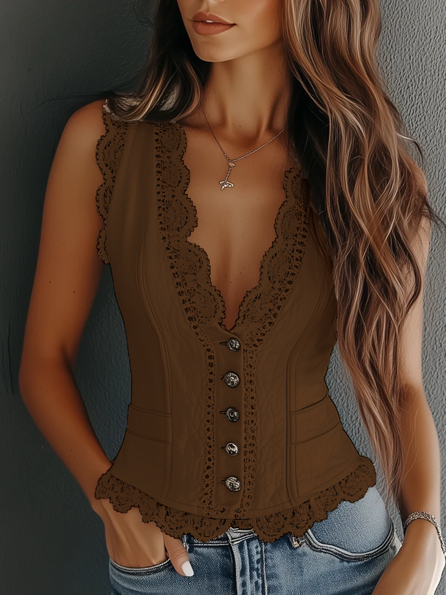 Women's Lace Corset Top | V-Neckline