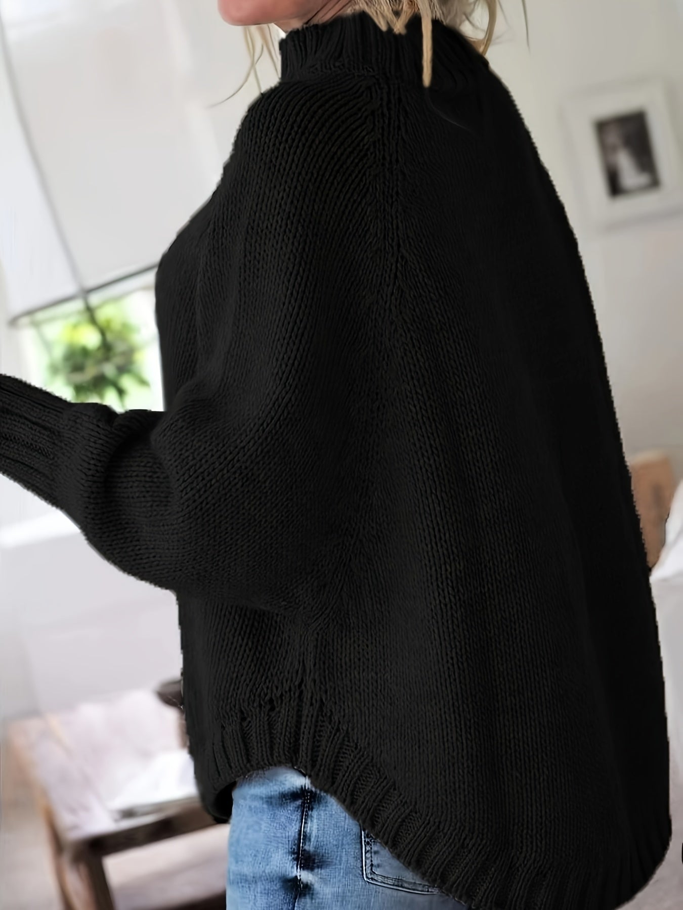 Damska Zimowa Sweter | Oversize Z Warkoczowym Splotem