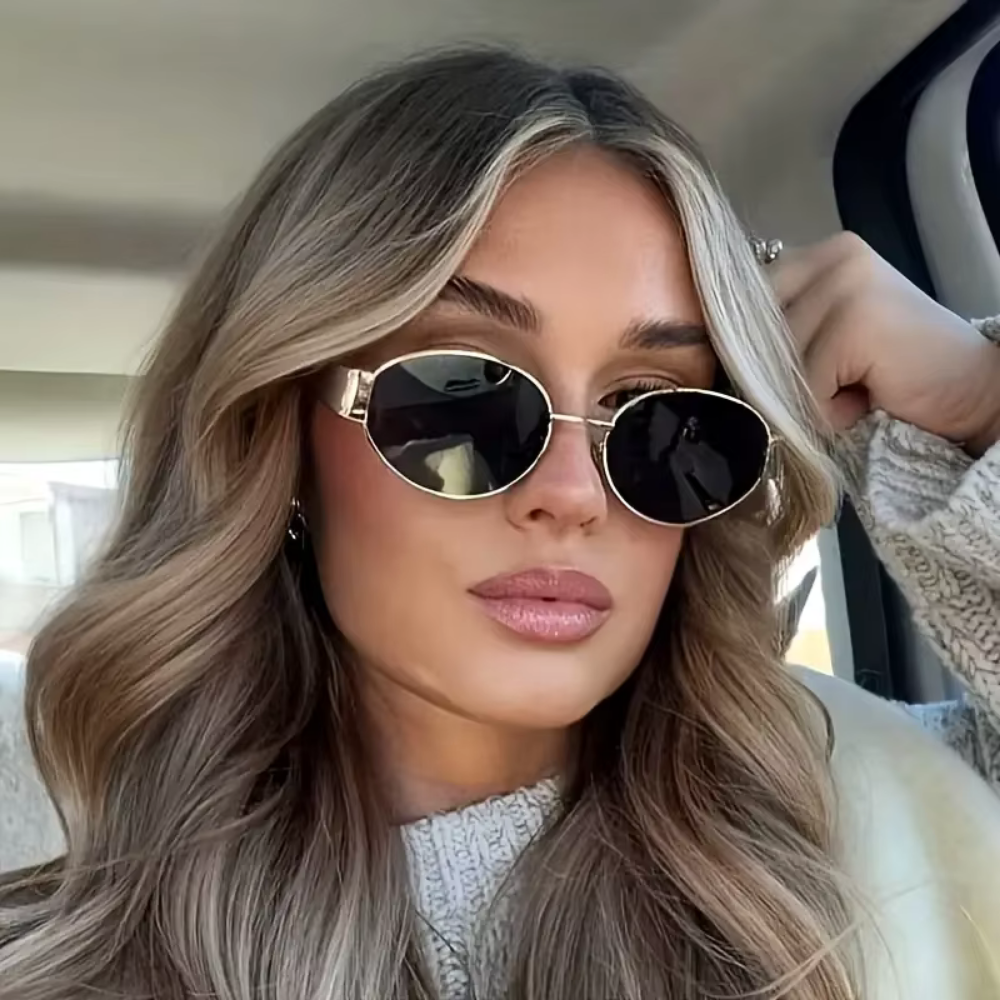 Damskie Okulary Przeciwsłoneczne Retro | Metalowa Oprawka