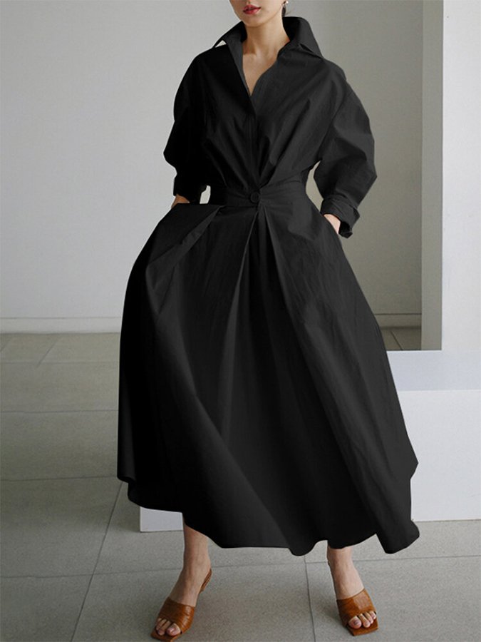 Elegancka Sukienka Koszulowa dla Kobiet | Maxi