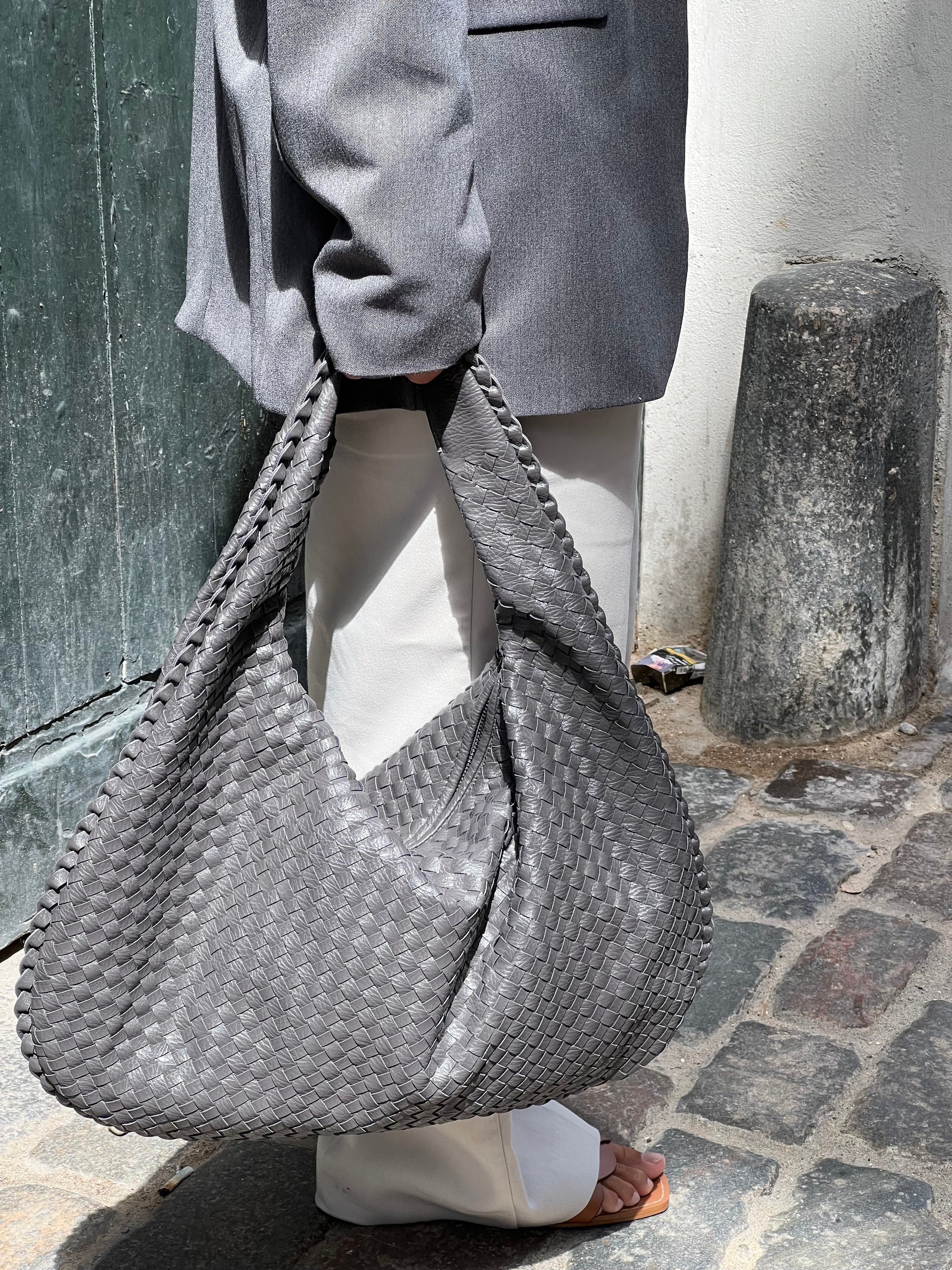 Dámská pletená kabelka hobo | Velká