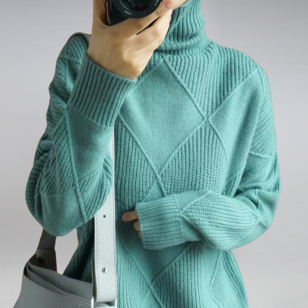 Damski sweter w diamentowy wzór | Casual