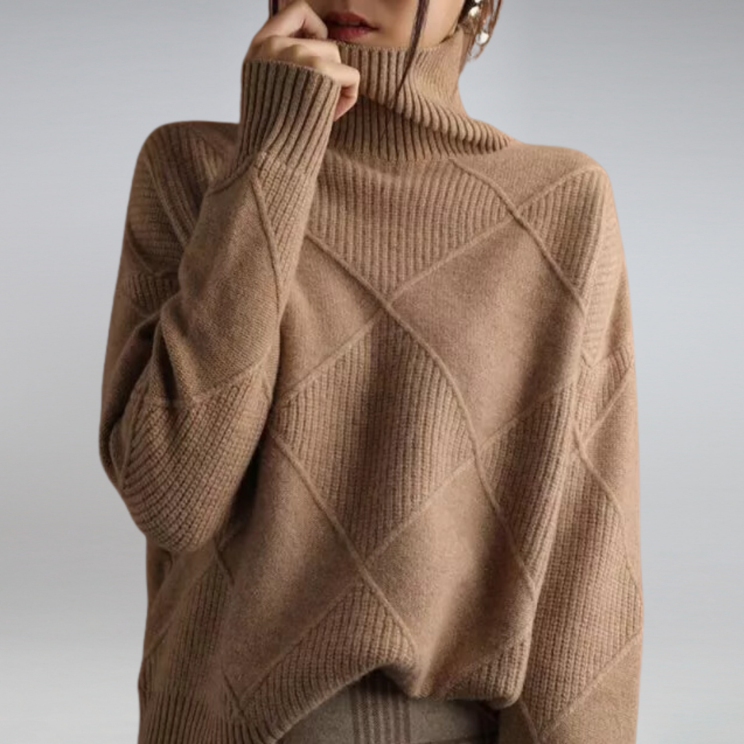 Damski sweter w diamentowy wzór | Casual