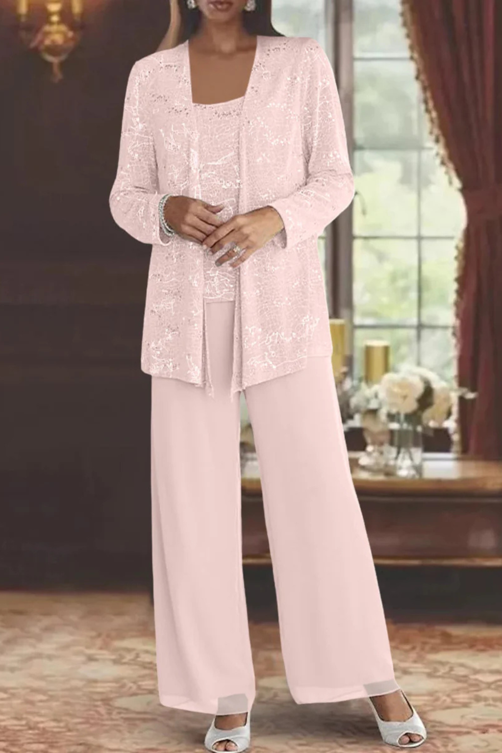 Women's Three-Piece Sequin Set | Elegant