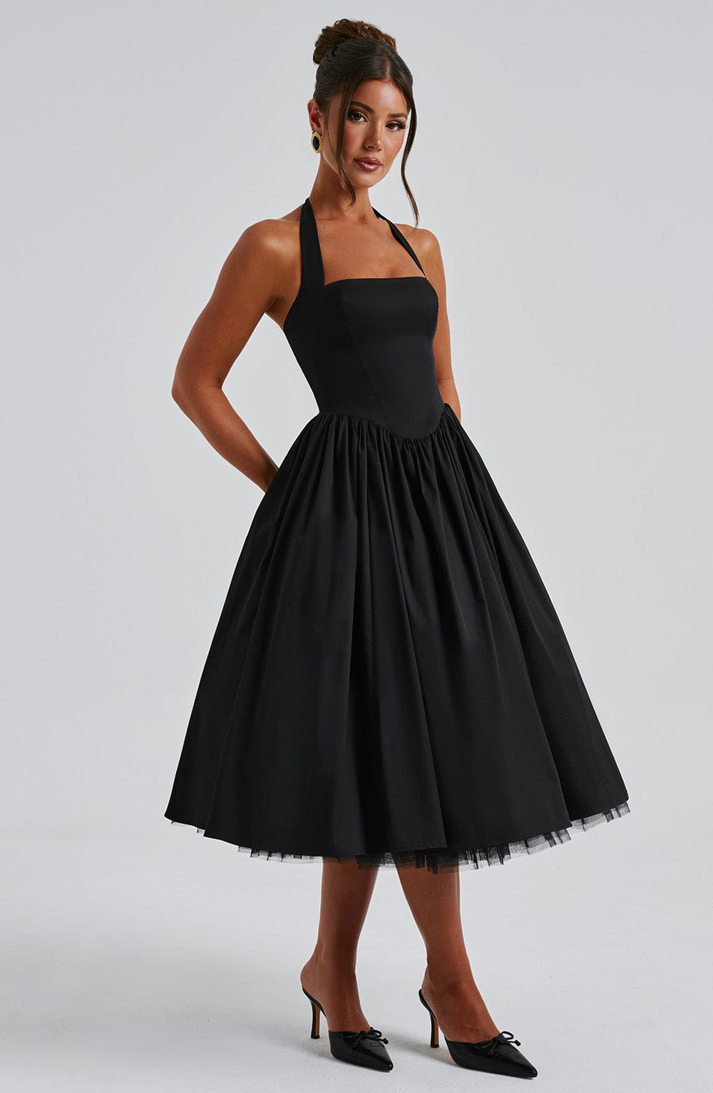 Damska Sukienka Ślubna Halter | Midi
