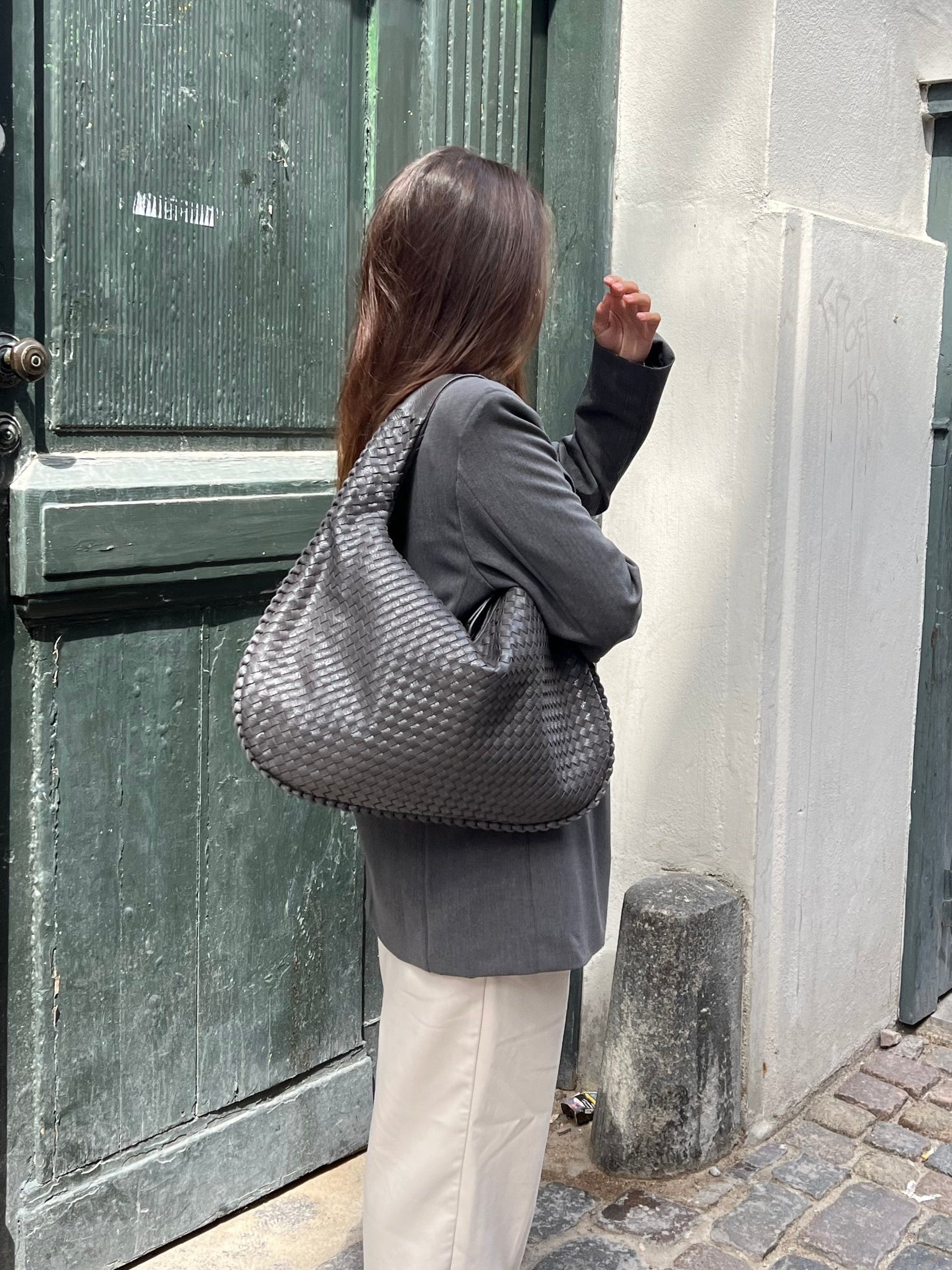 Dámská pletená kabelka hobo | Velká