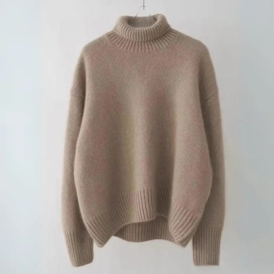 Damski Oversized Sweter z Golfem | Długi Rękaw