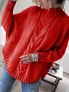 Damska Zimowa Sweter | Oversize Z Warkoczowym Splotem