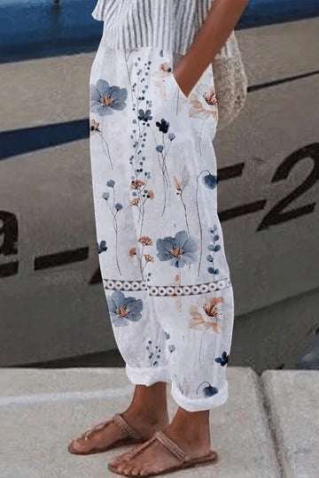 Blue with flowers