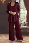 Women's Three-Piece Sequin Set | Elegant