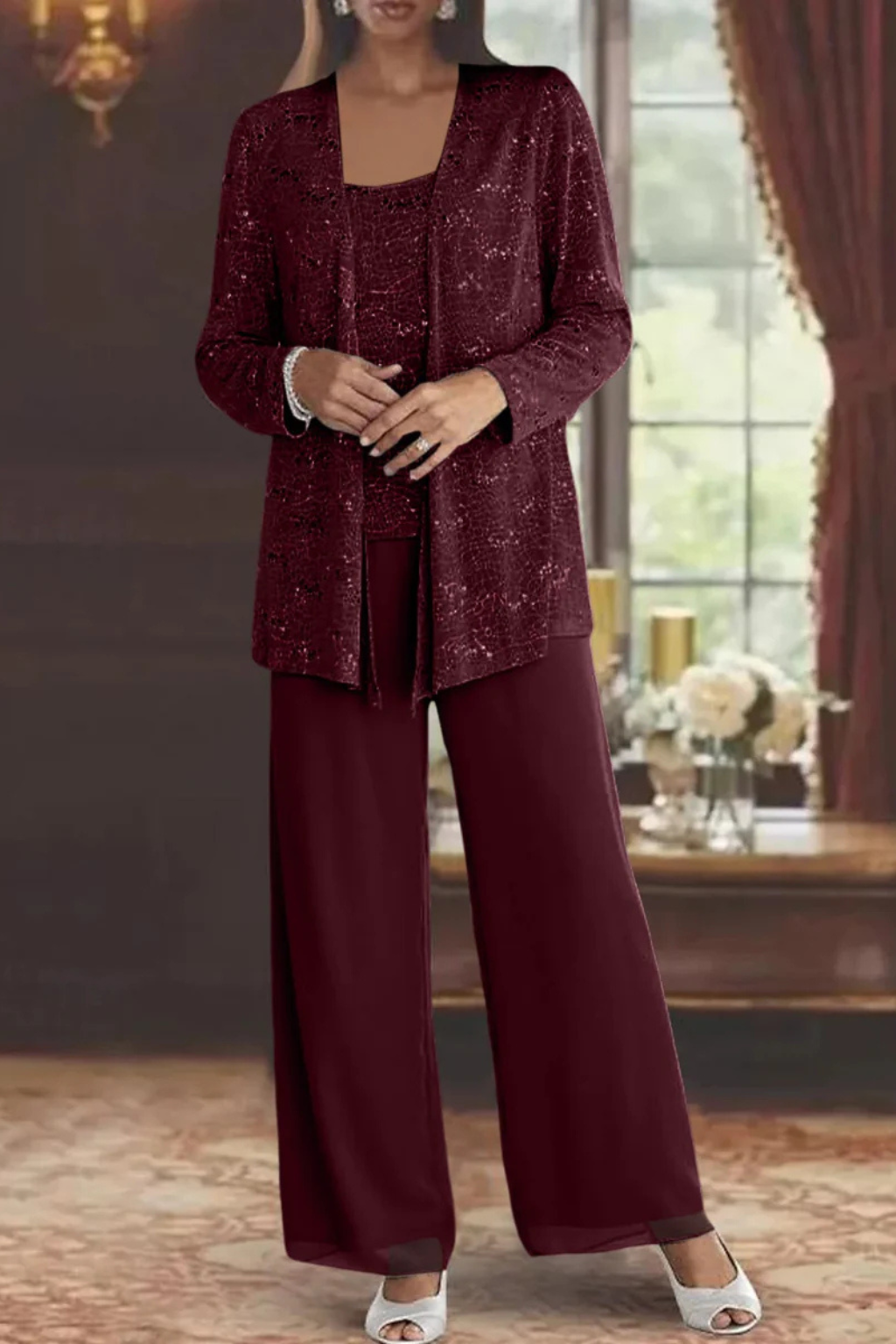 Women's Three-Piece Sequin Set | Elegant