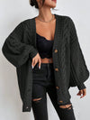 Kardigan Damski z Grubym Warkoczem | Oversized