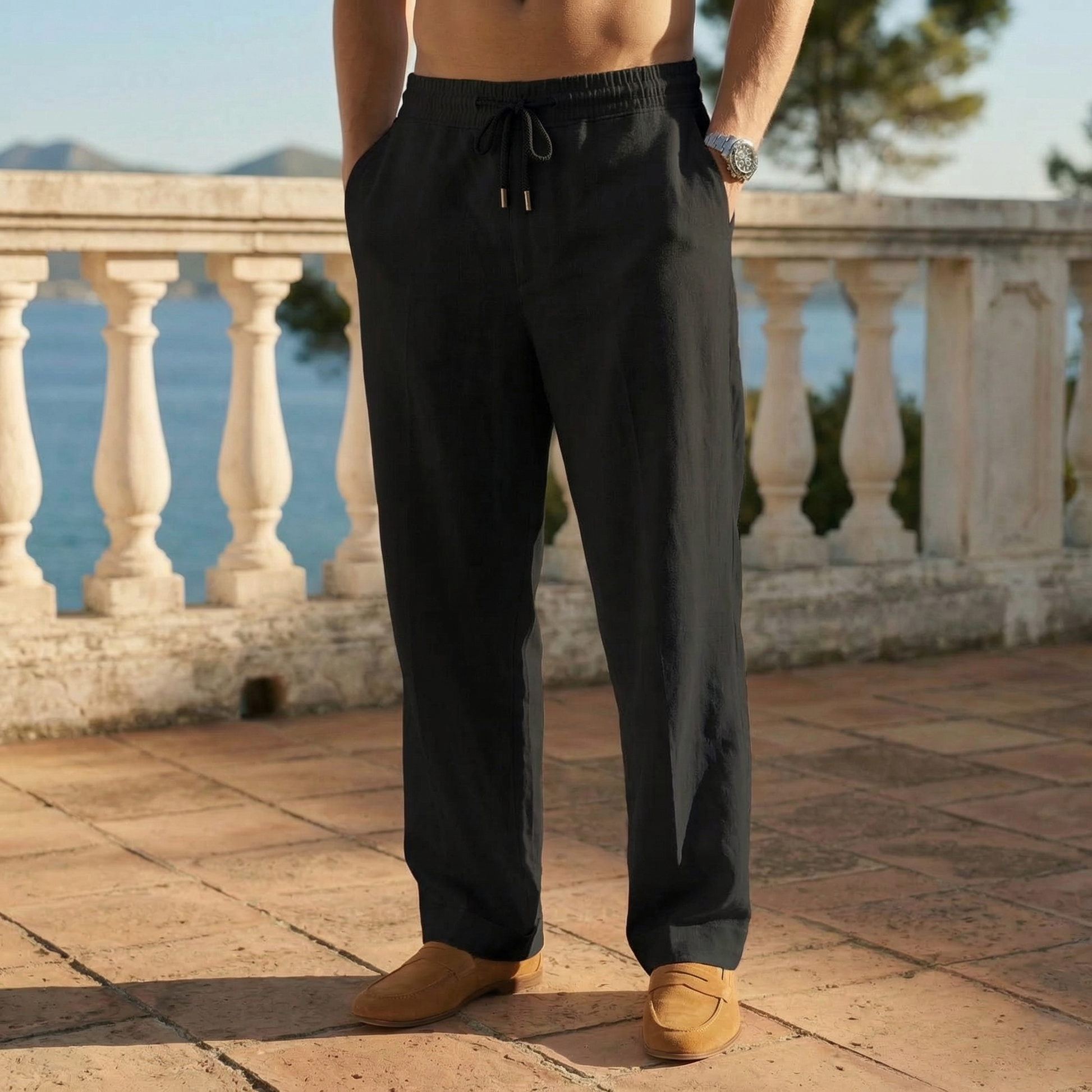 Men's Summer Loose-Fit Pants | With Drawstring