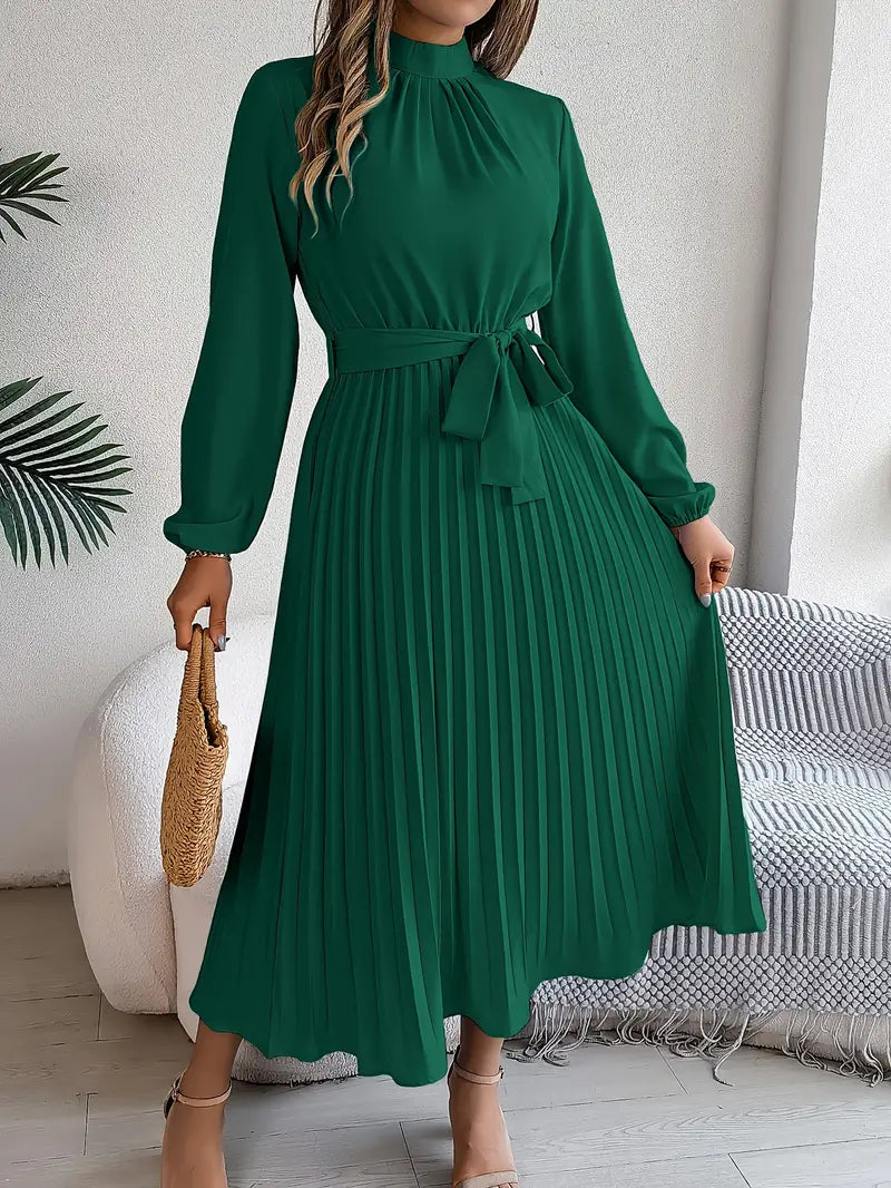Damska Elegancka Sukienka Plisowana | Midi