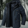 Męska Parka Fleece z Podszewką | Z Kapturem