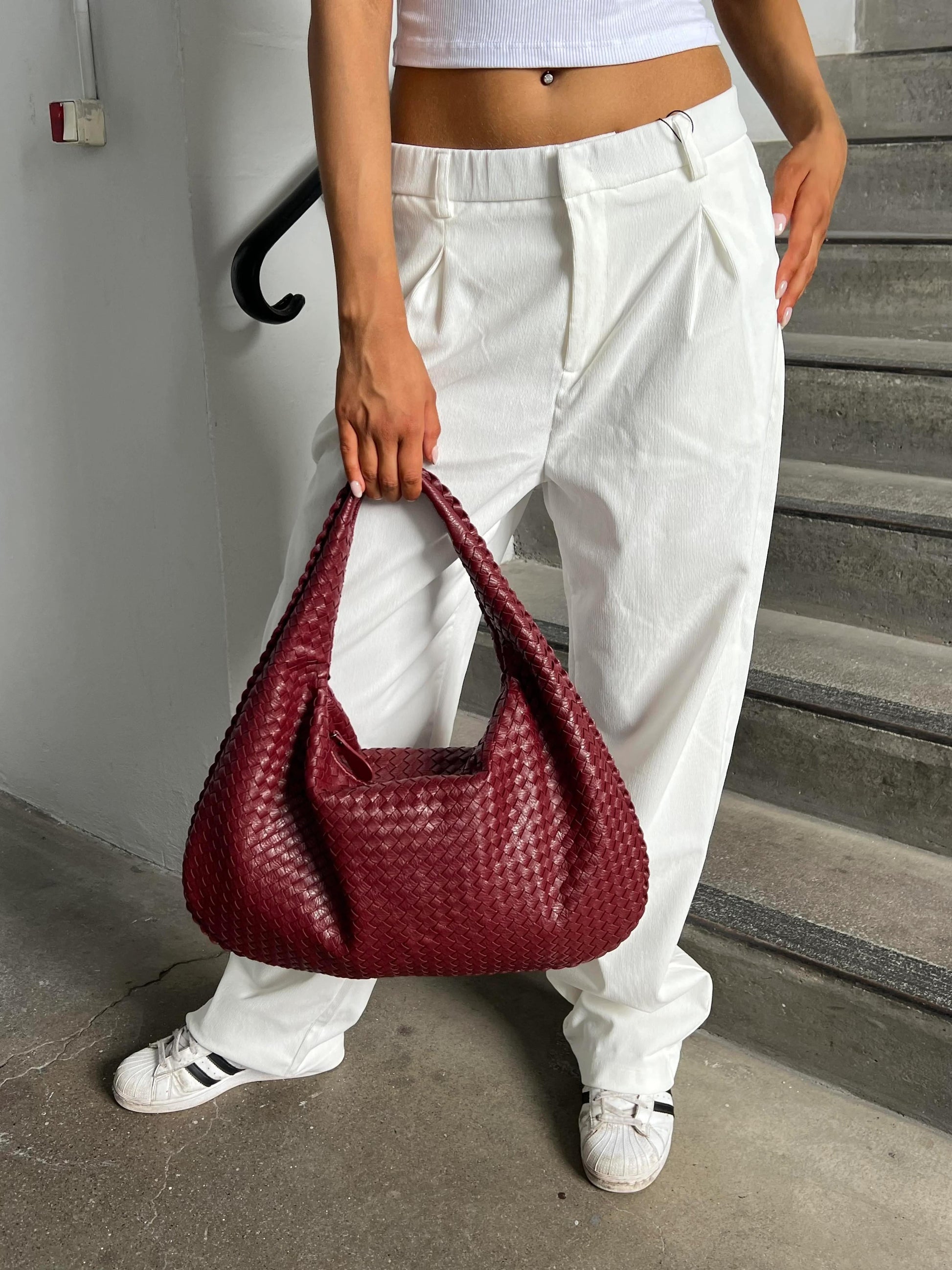 Dámská pletená kabelka hobo | Velká