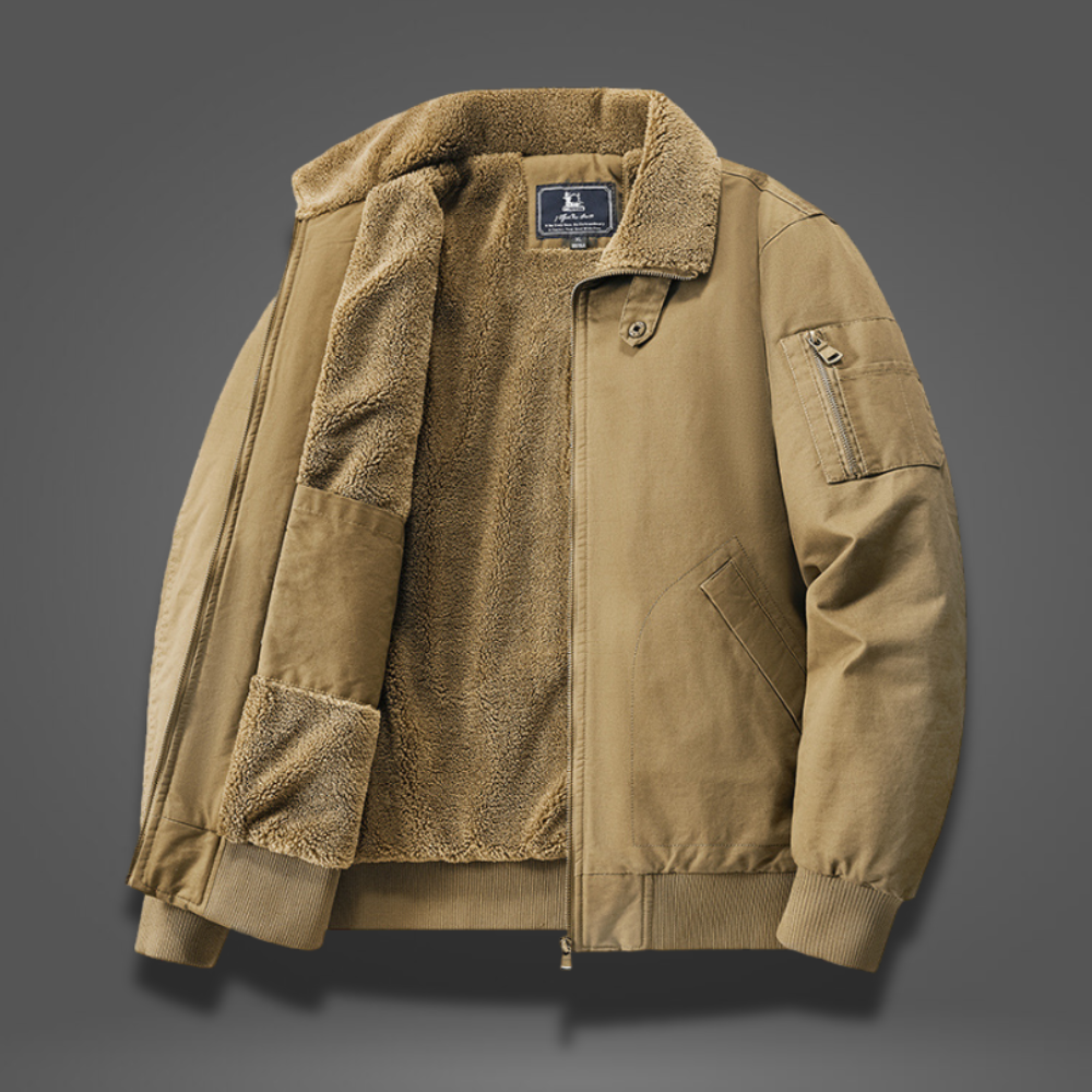 Męska Zimowa Kurtka Bomber | Wyściółka Fleece
