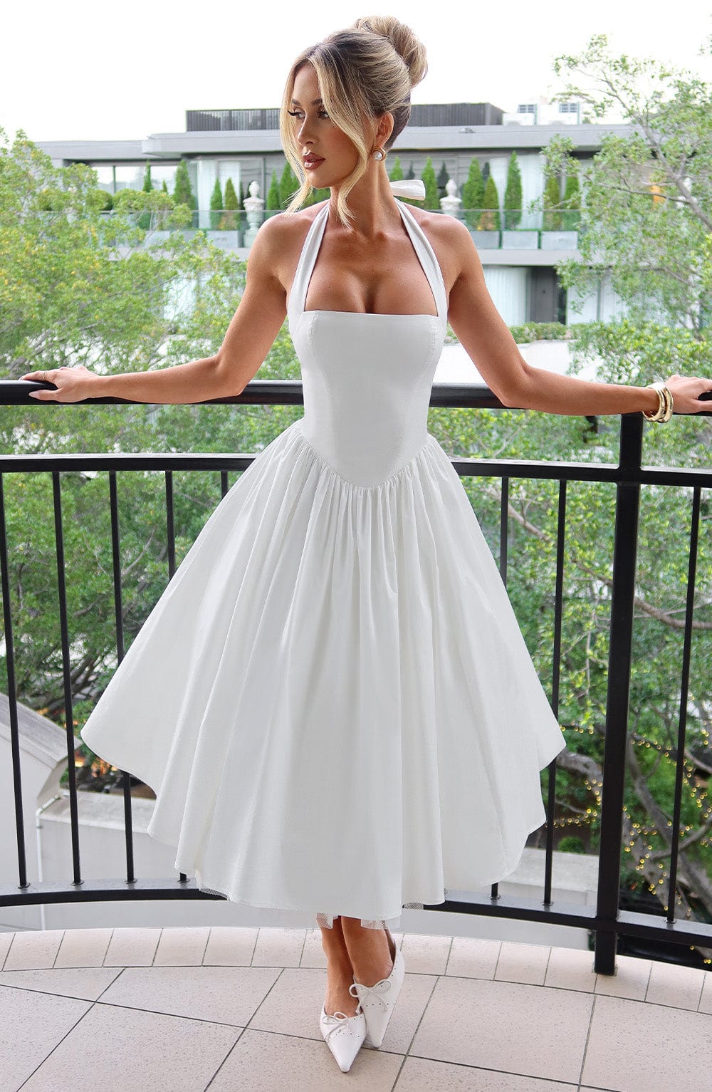 Damska Sukienka Ślubna Halter | Midi