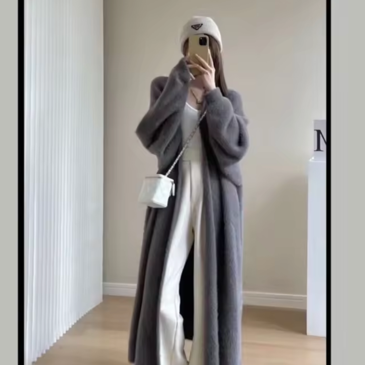 Damski Długi Sweter Kardigan | Oversized