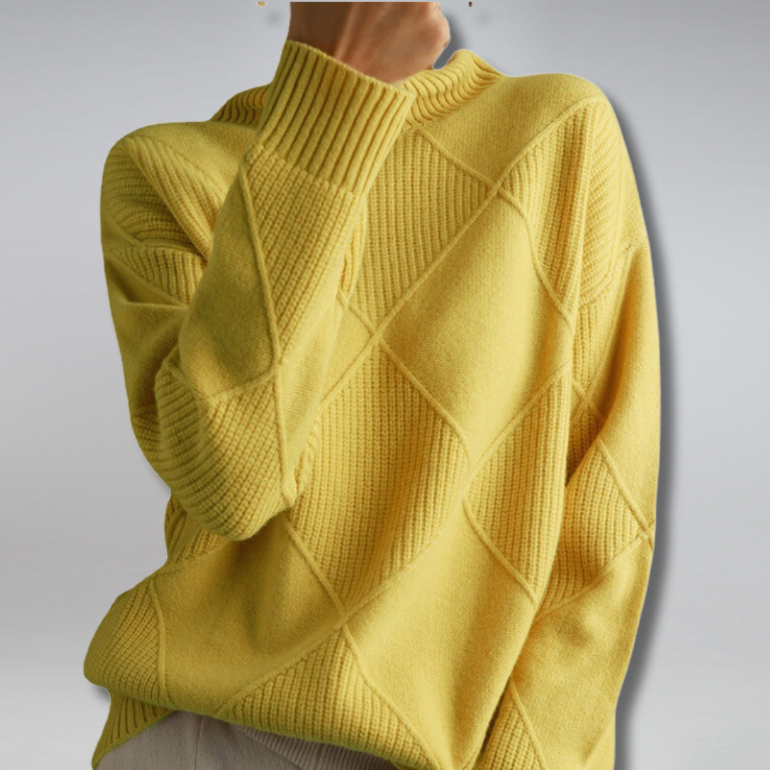 Damski sweter w diamentowy wzór | Casual