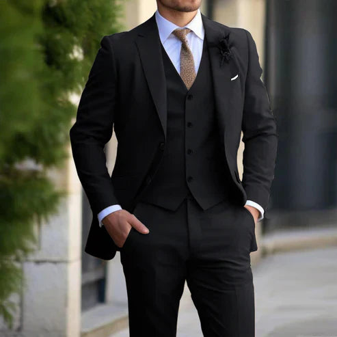 Męski formalny garnitur 3-częściowy | Slim Fit