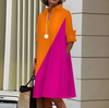 Damska Sukienka z Kołnierzykiem w Stylu Oversized | Midi