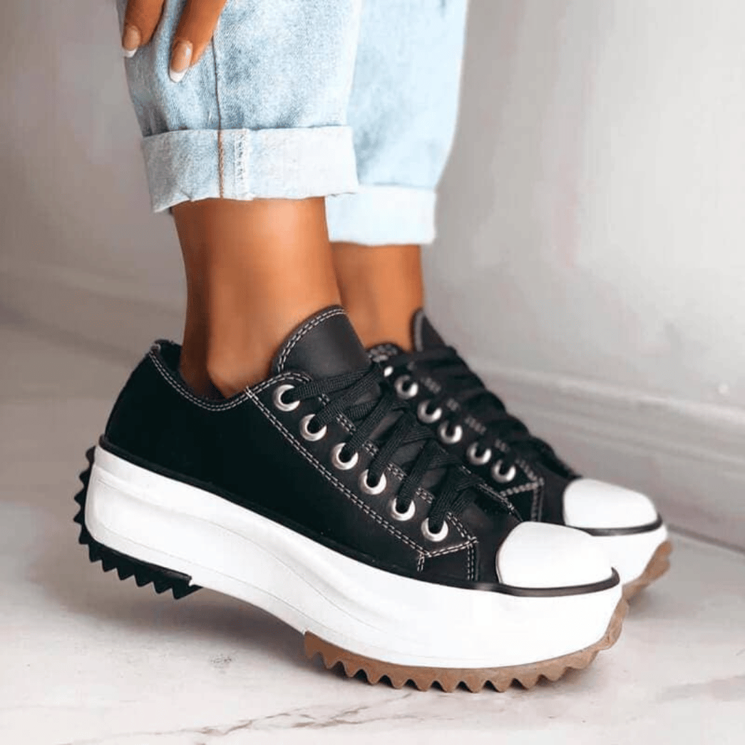 Damskie ortopedyczne sneakersy na platformie | Sznurowane