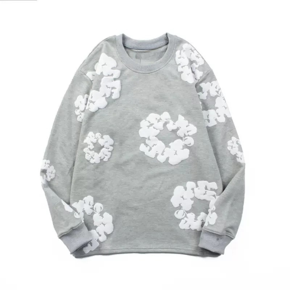 Unisexowy Sweter z Kwiatowym Wzorem | Casual