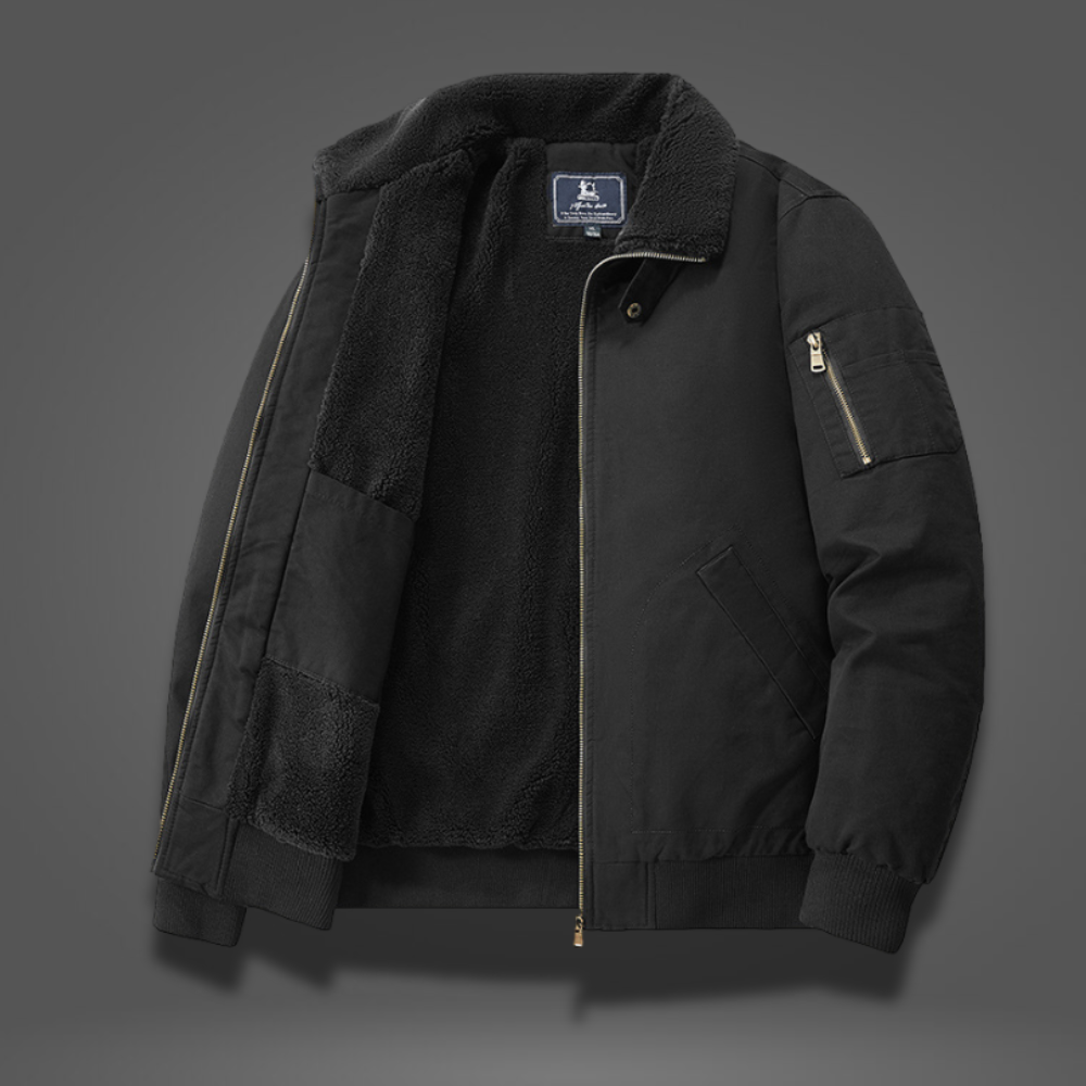 Męska Zimowa Kurtka Bomber | Wyściółka Fleece