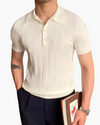 Męska Dzianinowa Koszulka Polo Slim Fit | Krótki Rękaw