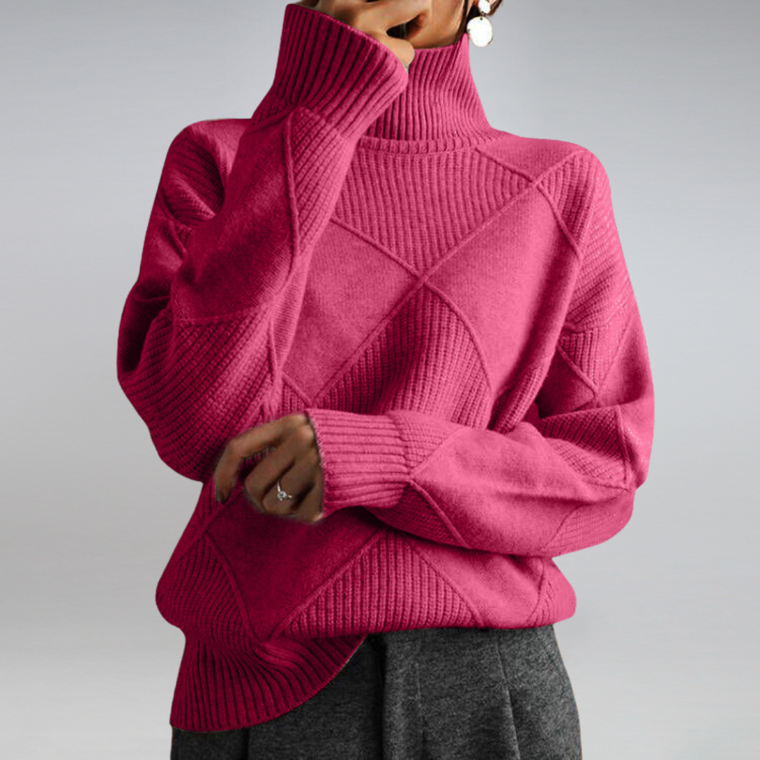 Damski sweter w diamentowy wzór | Casual