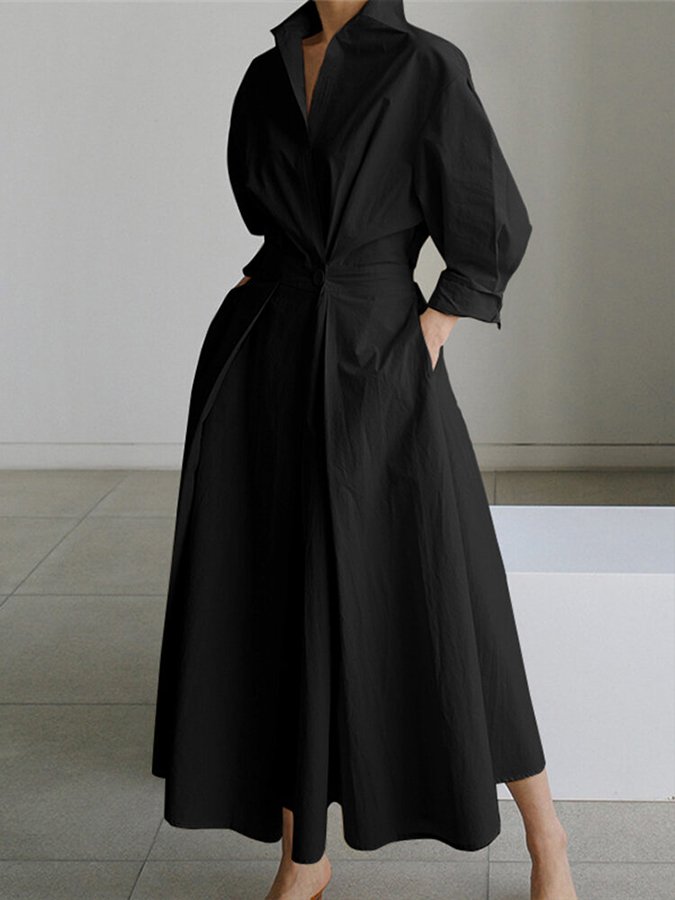 Elegancka Sukienka Koszulowa dla Kobiet | Maxi