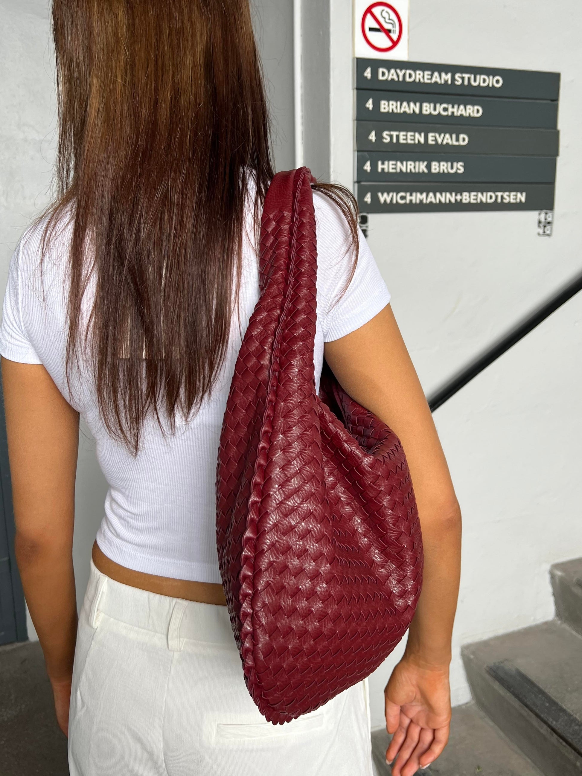 Dámská pletená kabelka hobo | Velká