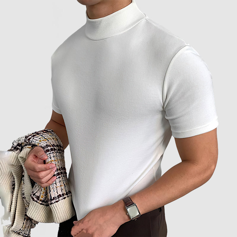 Męska koszulka z golfem Slim Fit | Krótki rękaw