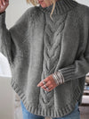 Damska Zimowa Sweter | Oversize Z Warkoczowym Splotem
