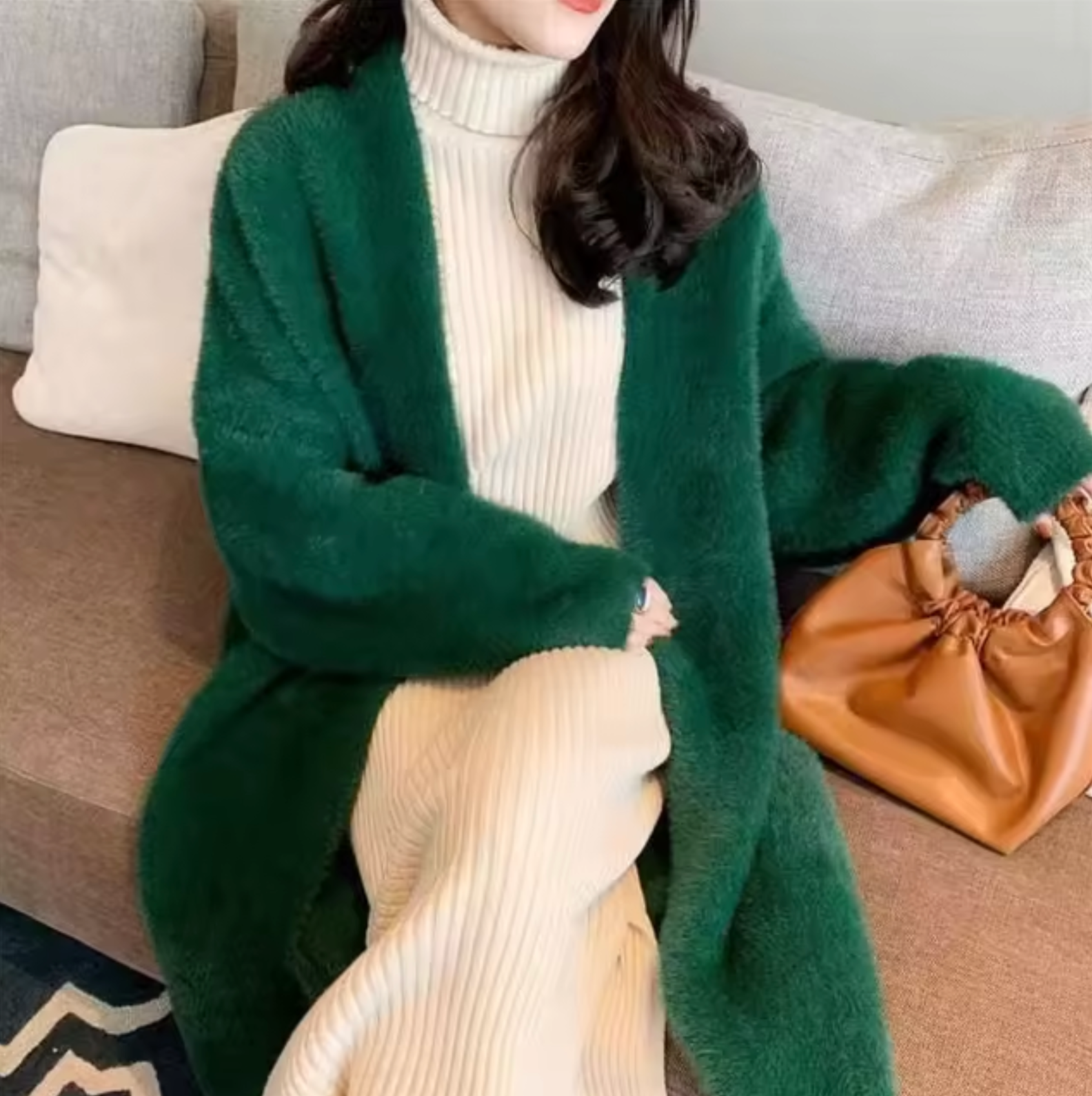 Damski Długi Sweter Kardigan | Oversized