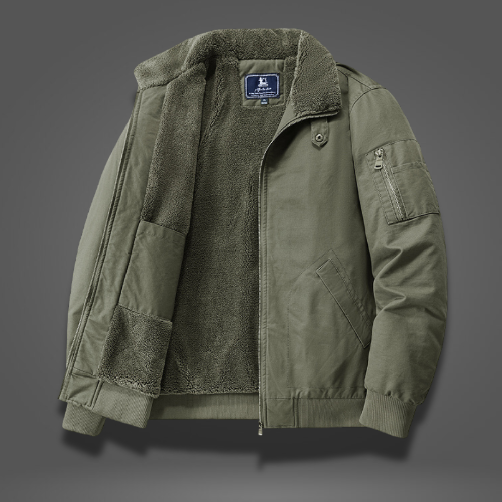 Męska Zimowa Kurtka Bomber | Wyściółka Fleece