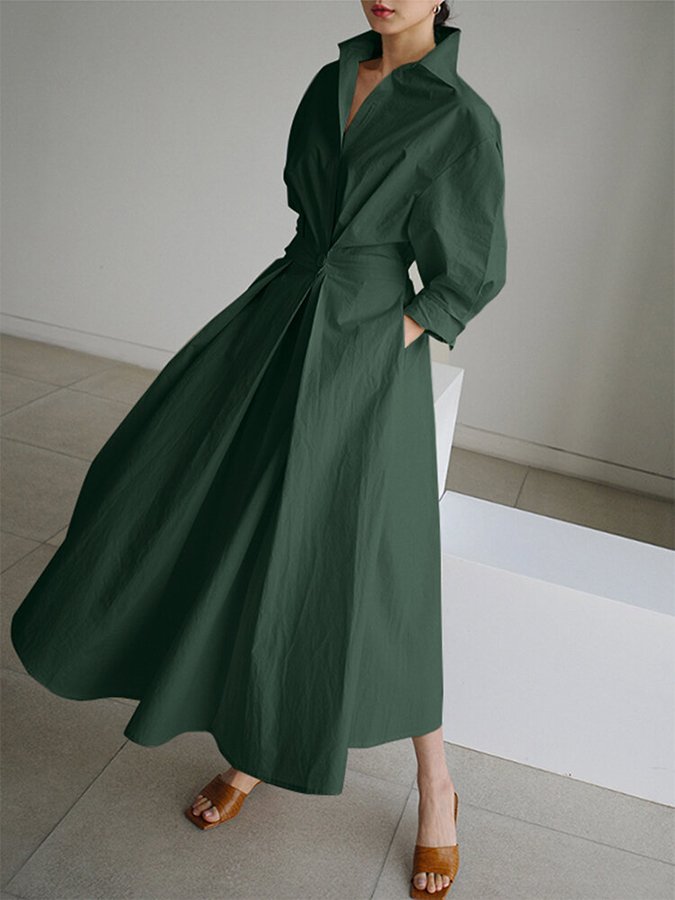 Elegancka Sukienka Koszulowa dla Kobiet | Maxi