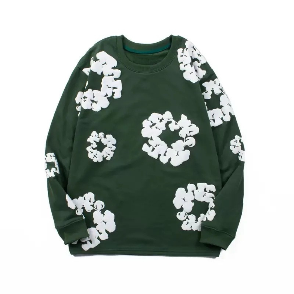 Unisexowy Sweter z Kwiatowym Wzorem | Casual