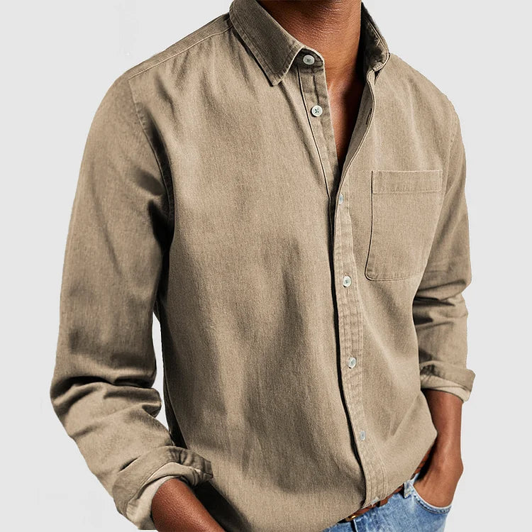Męska Casual Koszula Button-Down | Długie Rękawy