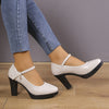Buty damska na platformie | Pasek w stylu Mary Jane