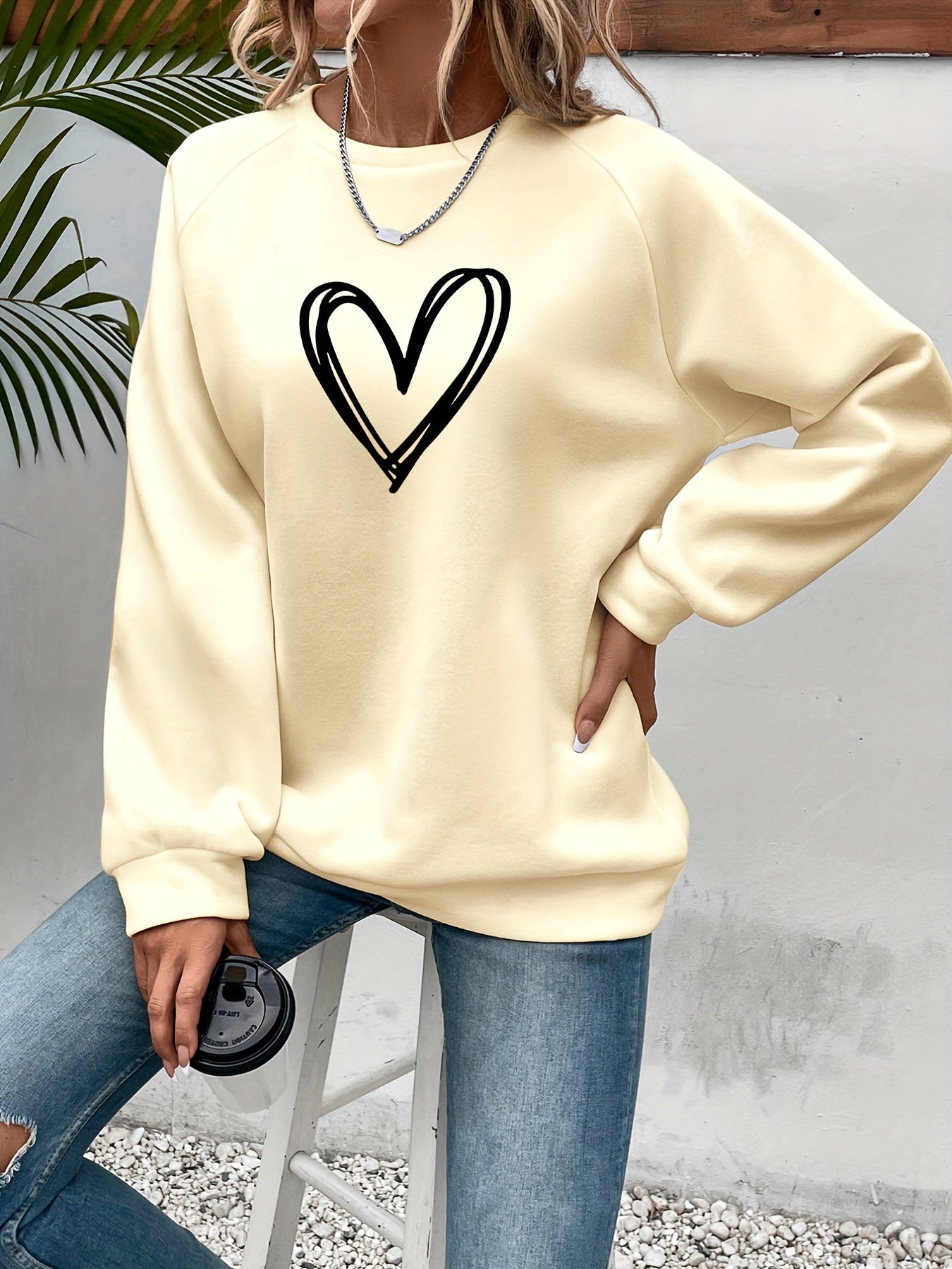 Damska Sweter Codzienny | Motyw Serca