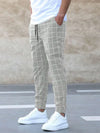 Męskie Stylowe Spodnie Jogger | W Kratę