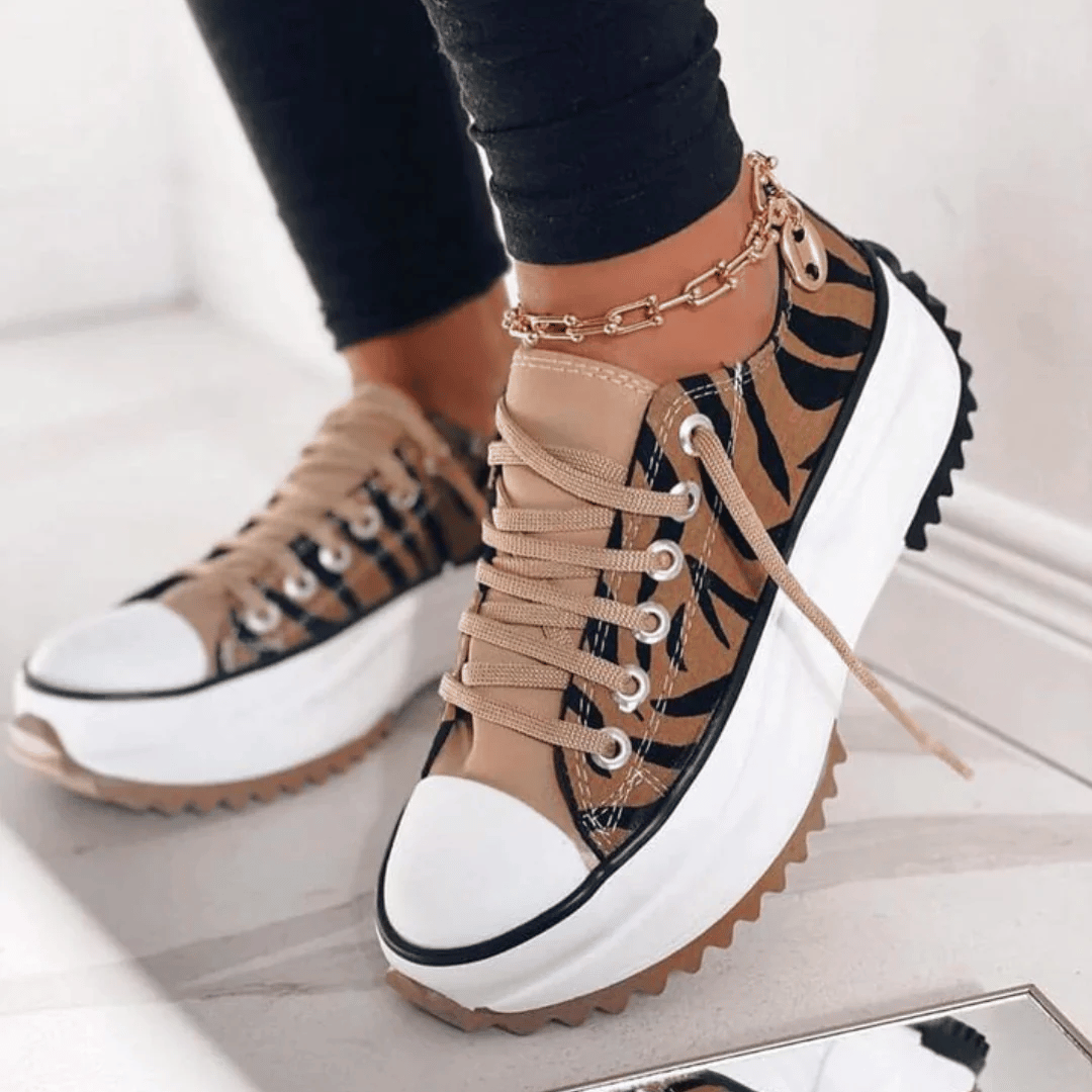 Damskie ortopedyczne sneakersy na platformie | Sznurowane