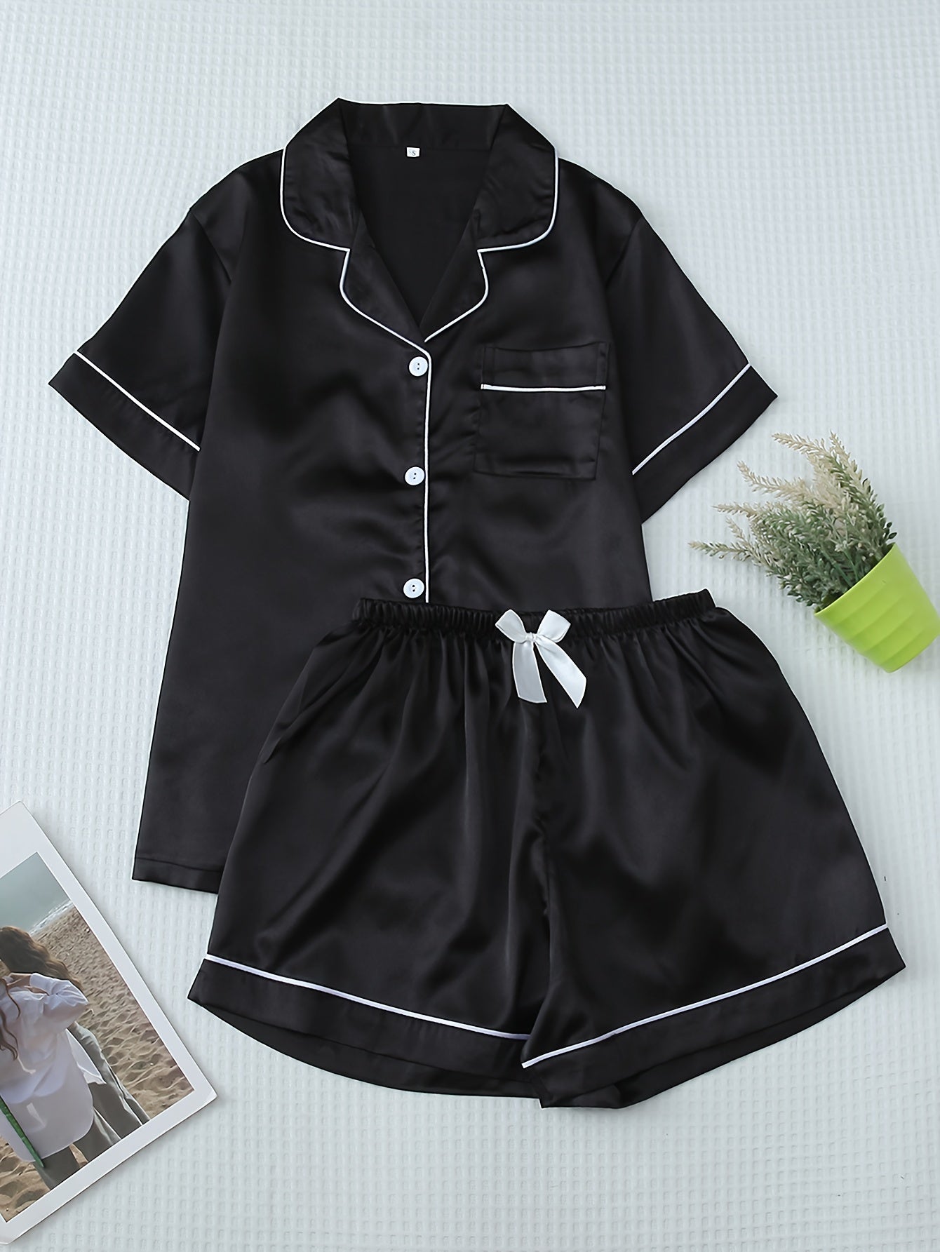 Women's Pajama Set | Short Sleeve And Shorts