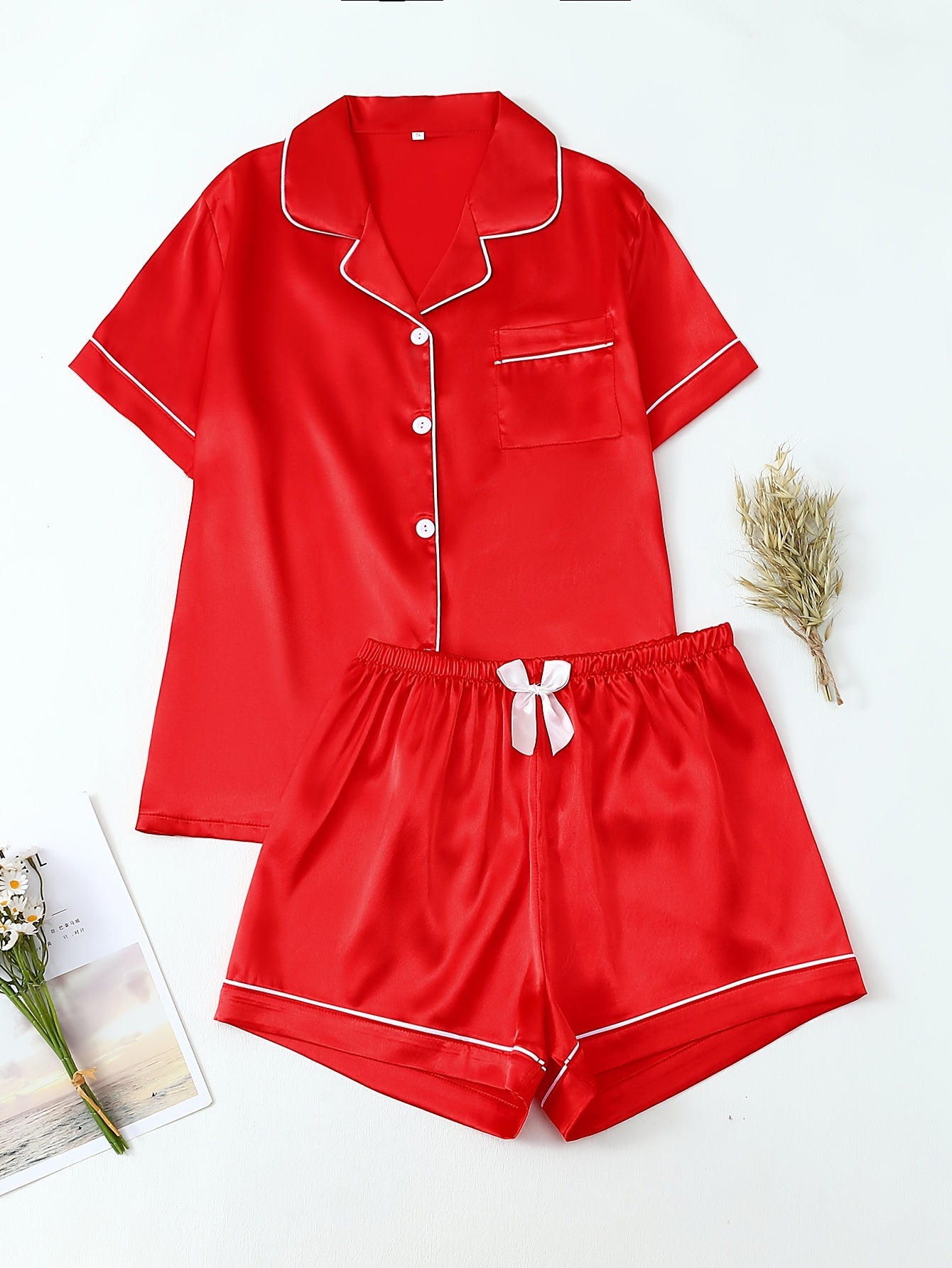 Women's Pajama Set | Short Sleeve And Shorts