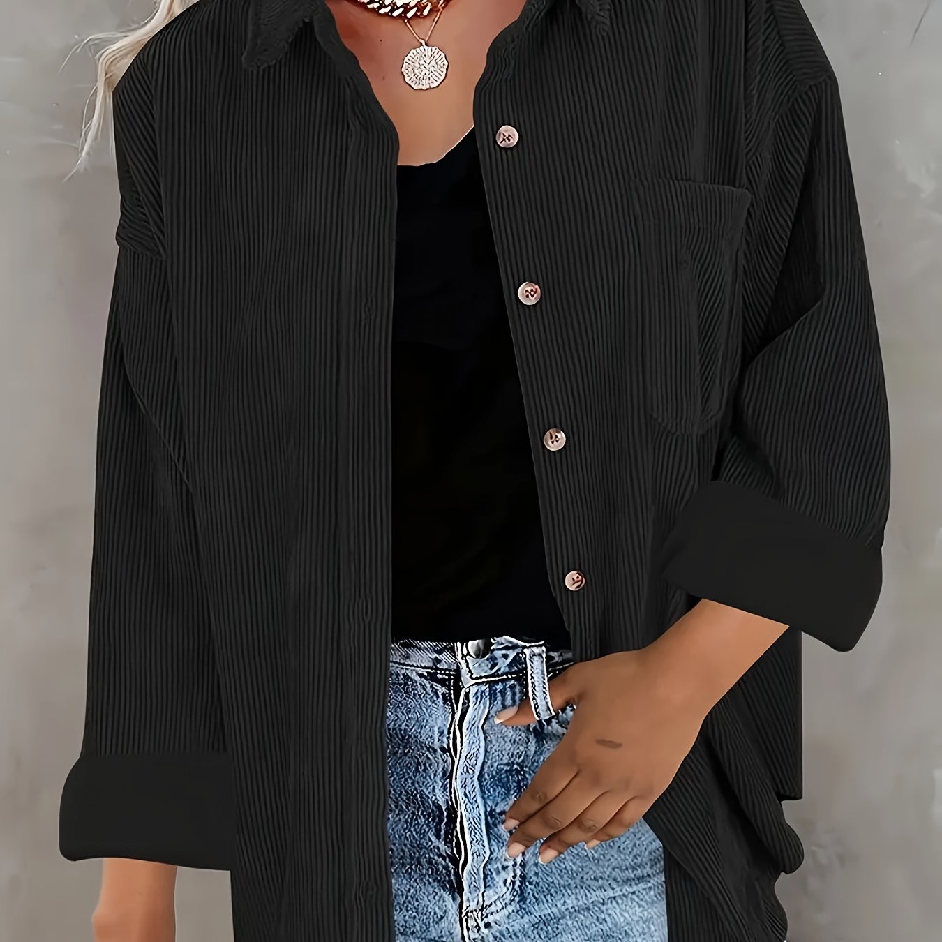 Damska Zimowa Koszulowa Kurtka | Oversize