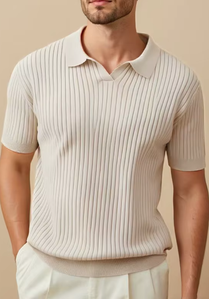 Męski Prążkowany T-Shirt | Oddychający Krój