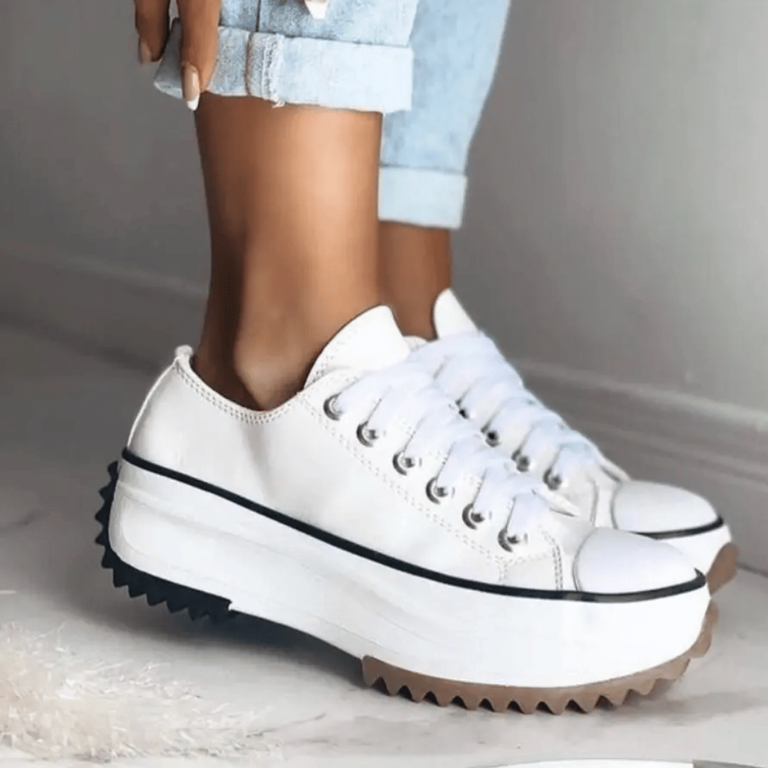Damskie ortopedyczne sneakersy na platformie | Sznurowane